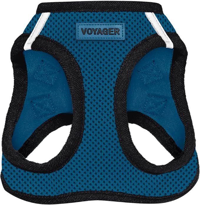 Voyager Step-in Air Dog Vest Harness - Blue/Black Trim, XX-Small | 12 - 13.5" in Chest, Reflective Bands, All Weather Breathable Air Mesh, Cats Compatible, Lightweight, Fast Drying by BestPetSuppliesLLC