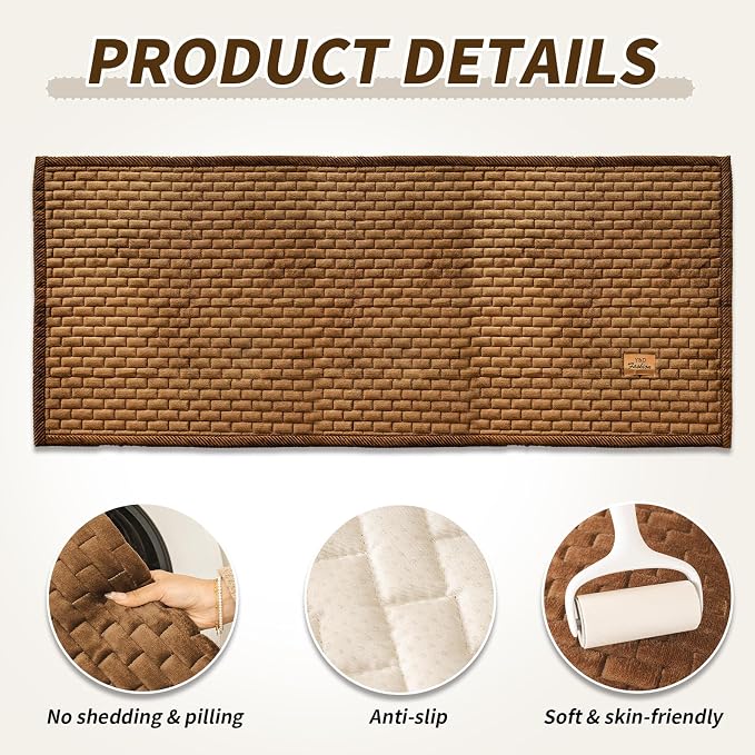 Couch Covers for Dogs Washable, Velvet Dog Couch Cover Protector, Fuzzy Plush Pet Sofa Cover for 3-4 Cushion Couch, Sofa Covers for Pets(1PC,Dark Brown,27.6"x94.5",3-4 Seater Sofa Pad Cover) - Image 3