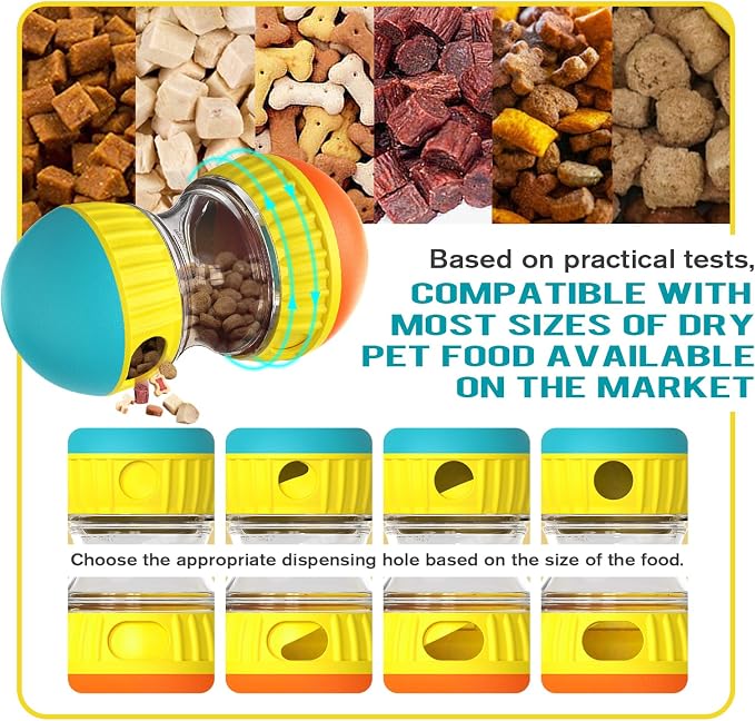 BSISUERM Dog Treat Dispensing Puzzle Toy Adjustable Food Dispenser Slow Feeder Puppy Enrichment Rolling Ball Pet Interactive Chase Toys Stimulating Game for Small Medium Dogs Gift to Keep Them Busy - Image 3