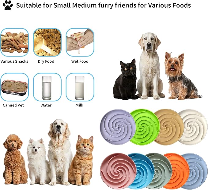 Bifeaw Slow Feeder Dog Bowls, Dishwasher Microwave Safe Silicone Puppy Puzzle Bowl with Non-Slip Design for Eating (Green and Orange) - Image 4