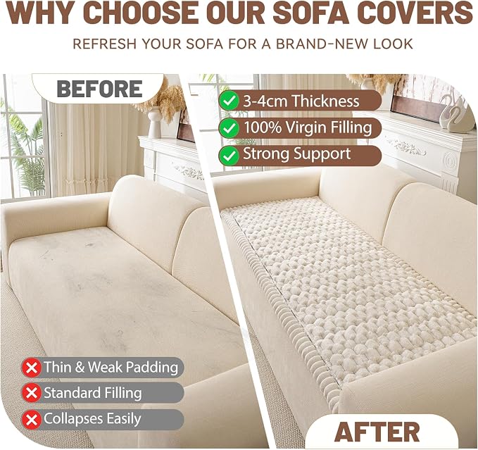 Couch Cover for Dogs Washable, Non Slip Soft Cozy Beige | Pet Friendly, Fuzzy Durable Plush Thick Slipcovers for 3 Cushion Sofa Cover Protector Mat Bed Furniture Couches 27.6"x59.06" - Image 6
