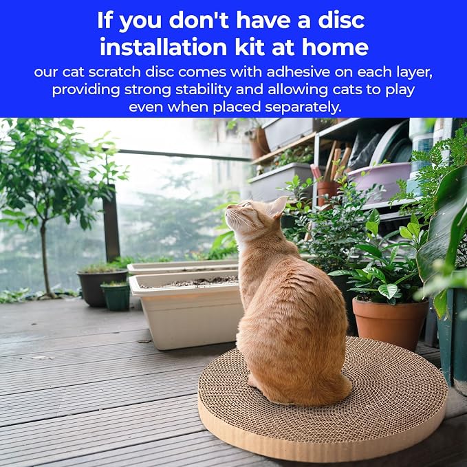 Round cat Scratcher Refill, 10 inch Diameter, 7/8 inch Thickness Scratcher Replacement Pads, Scratching Board Circle, Scratch pad, scratchers for Indoor Cats (5 pcs) - Image 5
