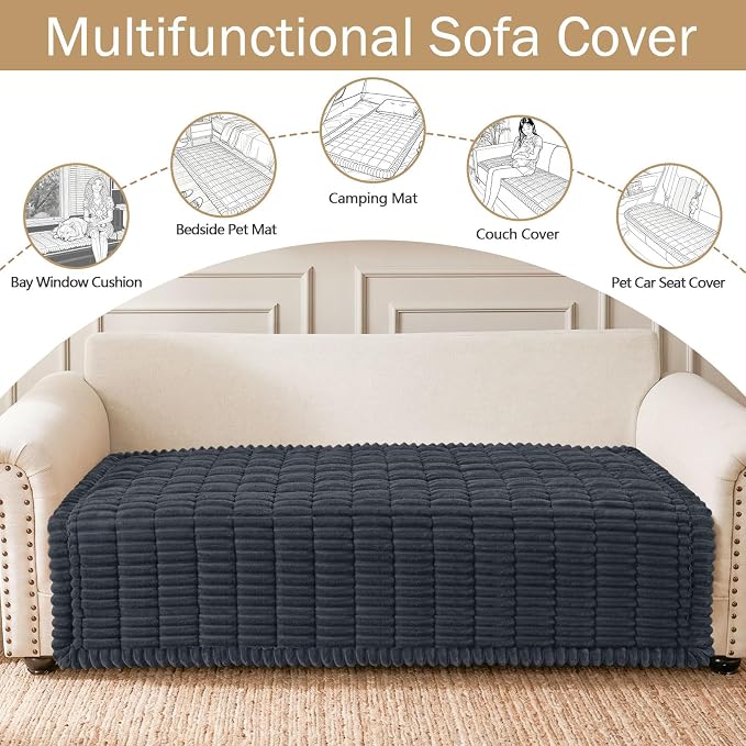 hyha Couch Cover for Dogs, Washable Non Slip Plush Flannel Sofa Protector | Thick Flannel, Anti-Slip Backing, Pet Hair & Scratch Protection, Fits Sofa & Loveseat (43" x 63") - Image 3