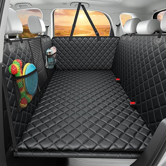 URPOWER Back Seat Extender for Dogs, Large Hard Bottom Dog Car Seat Cover | 550 lb Support, 45% More Space for Large & Multiple Dogs, 3 Large Panels for Stability, Foam Comfort, Waterproof 900D Oxford by URPOWER