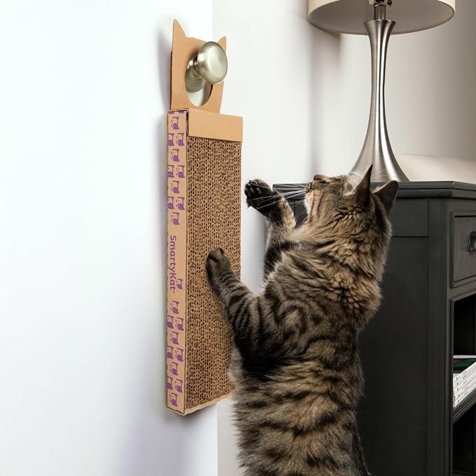 SmartyKat Scratch Up Corrugated Hanging Cat Scratcher, Catnip Infusion Technology - Brown, Single Wide - Image 7