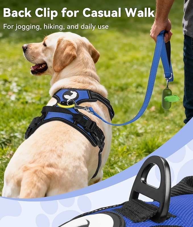Joytale No Pull Dog Harness for Extra Large Dogs, Front Clip, Navy Blue | Grab Handle for Instant Control, Padded & Adjustable Vest, Sturdy Metal D-Rings, for Safe Training & Daily Walking - Image 4