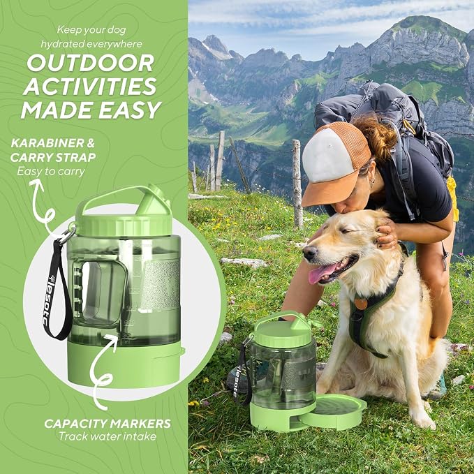 Portable Dog Travel Water Bottle - 77oz Large Travel Water Bowl for Dogs Camping Hiking Beach Traveling Essentials,Big Pet Bottles Bowl Water Dispenser for On The Go Park Car Walking Accessories - Image 3