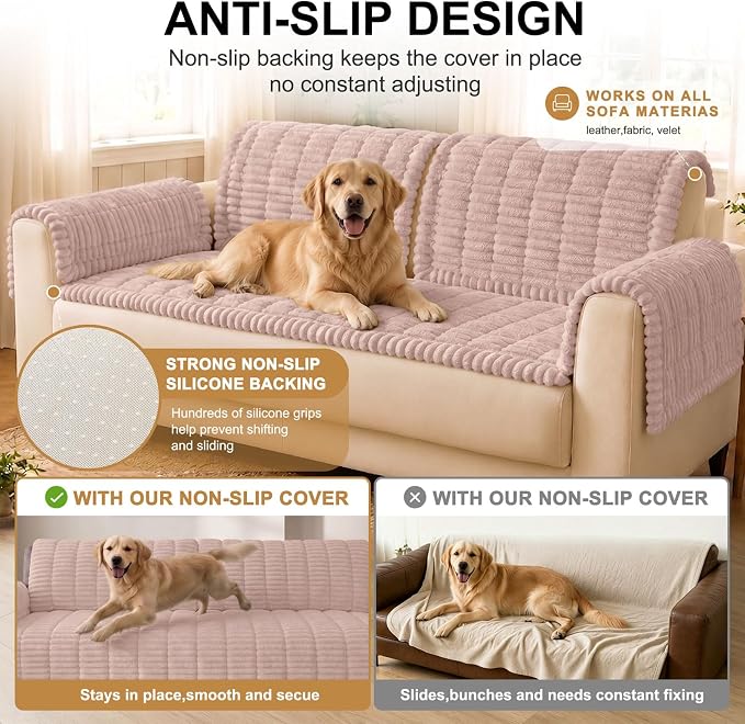 Smiry Couch Cover for Dogs, Non Slip Washable Sofa Protector for Pets | Soft Furniture Cover for Leather & Fabric Couches, Cozy Protect Against Fur, Dirt & Messes, Pet Friendly, 27.6"x47" - Image 10