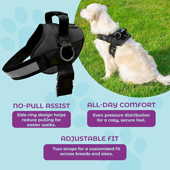 Joyride Basic Dog Harness 1.0 | Black Onyx | S | Adjustable pet vest with 3 side leash rings for training, walking and improved control for small, medium or large dogs - Image 5