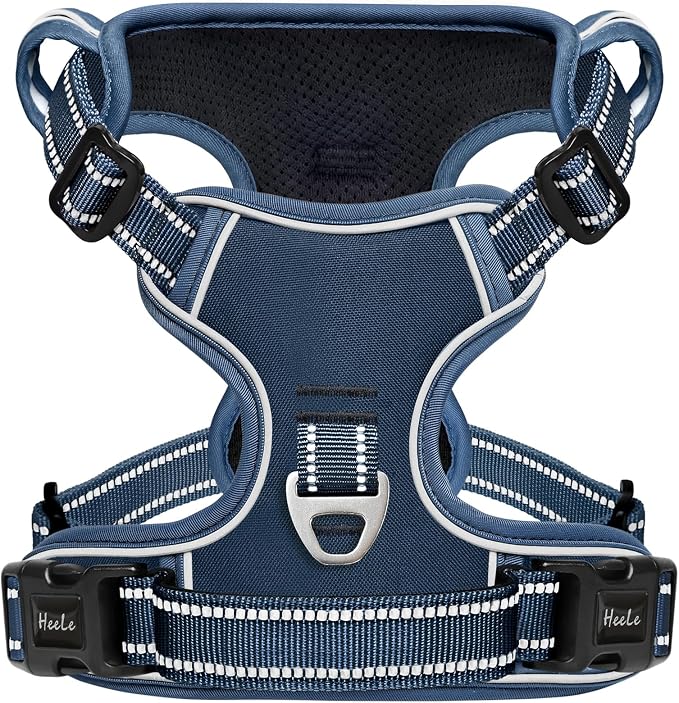 HEELE Dog Harness for Small Dogs No Pull Dog Vest Harness for Small Dog with Soft Padded Handle Reflective for Outdoor Training, Royal Blue, S | No Choke with Control Handle, Soft Breathable Padded Pet Vest, Adjustable, Reflective Front Clip Vest for N... by HEELE