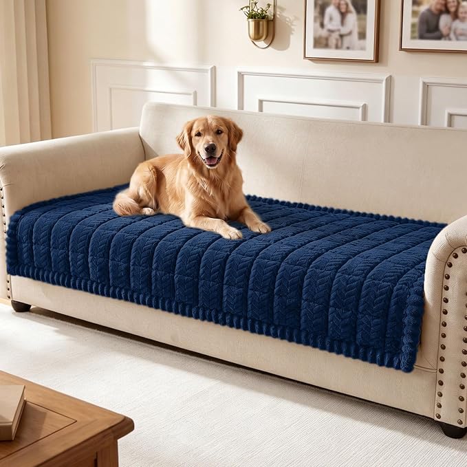 Smiry Couch Cover for Dogs, Non Slip Fuzzy Pet Sofa Covers Washable | Sofa Slipcovers for 2-3 Cushion Couch, Soft Thick Furniture Protector for Cats Dogs, Against Fur, Dirt, Scratch (35.4"x63") by Smiry