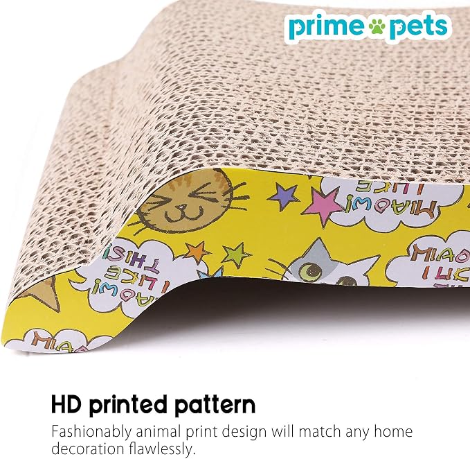 2 Pack Wave Cardboard Cat Scratcher, 17"x8.5" Curved Cat Lounge | Reversible Corrugated Cat Scratch Pad, Cat Couch Bed for Indoor Cats Natural Scratching Stretching Lounging, Includes Catnip - Image 7