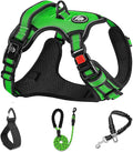 NESTROAD No Pull Dog Harness,Adjustable Oxford Dog Vest Harness with Leash,Reflective No-Choke Pet Harness with Easy Control Soft Handle for Large Dogs(Large,FluorescentGreen) by NESTROAD