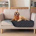 gogobunny 100% Double Sided Waterproof Dog Blanket Soft Pet Bed Cover Reversible Protect Furniture Couch Sofa Car for Puppy Large Dog Cat (Dark Charcoal/Light Charcoal, 32x53 Inch (Pack of 1)) by gogobunny