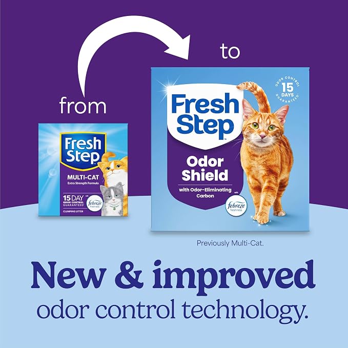 Fresh Step Odor Shield Multi Cat Clumping Cat Litter, 14 lb. | Febreze Freshness, Odor Shield with Ammonia Block Technology, Low Dust, Compatible with Most Automatic Litter Boxes - Image 2
