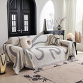 MYSKY HOME Boho Couch Cover Super Soft Couch Covers for 2-3 Cushion Couch Sofa, Modern Grey Jacquard Sofa Slipcover Loveseat Futon Cover, Couch Covers for Sectional Sofa, 71" x 102", Grey Curve by MYSKYHOME
