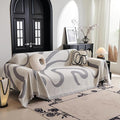 MYSKY HOME Boho Couch Cover Super Soft Couch Covers for 2-3 Cushion Couch Sofa, Modern Grey Jacquard Sofa Slipcover Loveseat Futon Cover, Couch Covers for Sectional Sofa, 71" x 134", Grey Curve by MYSKYHOME