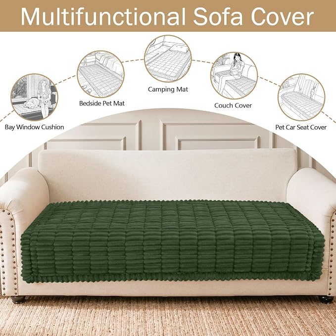 hyha Couch Cover for Dogs, Washable Non Slip Plush Flannel Sofa Protector | Thick Flannel, Anti-Slip Backing, Pet Hair & Scratch Protection, Fits Sofa & Loveseat (35.4" x 88") - Image 3