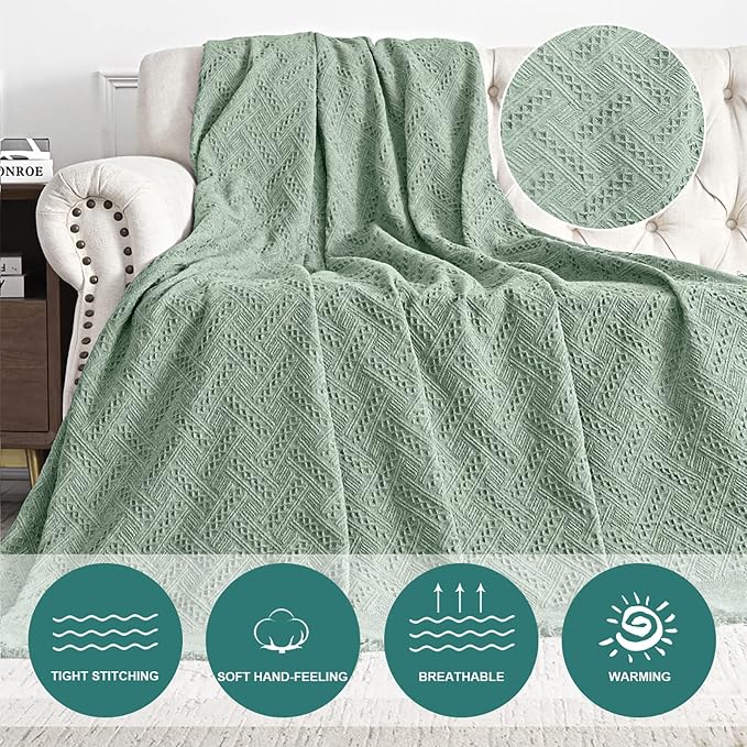 MYSKY HOME Couch Cover Sage Green Sofa Covers, Sectional Couch Covers for 2 Cushion Couch, Geometrical Couch Cover Living Room Sofa Throws Sofa Slipcovers for Pets, Dogs(X-Large, 91" x 118", Sage) - Image 3