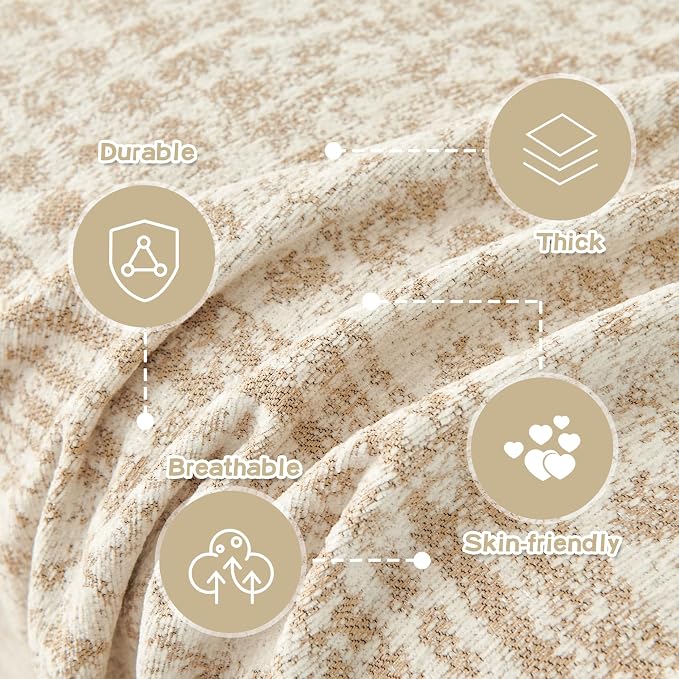 MEETSKY Boho Couch Cover for Sectional Sofa, Chenille Loveseat Sofa Covers Washable Pet Friendly Geometric Couch Covers - Image 5