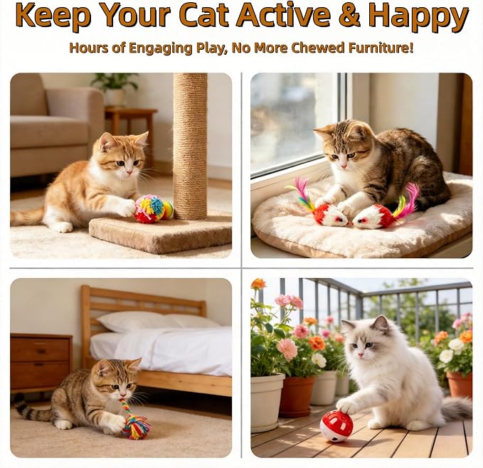 46 PCS Cat Toys for Indoor Cats, Kitten Toys with Mint Catnip for Kittens | Relieves cat boredom; reduces destructive behavior; safe material; various interactive styles; stimulates hunting instinct - Image 6