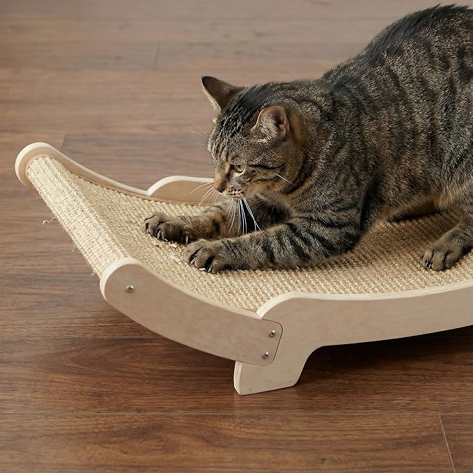 Sisal Cat Scratcher Bed for Indoor Cats Hammock for Scratching Pad Cat Chair Nartural Sisal Scratch Post for Large Cats Scratcher Lounge, Wooden Cat - Image 7