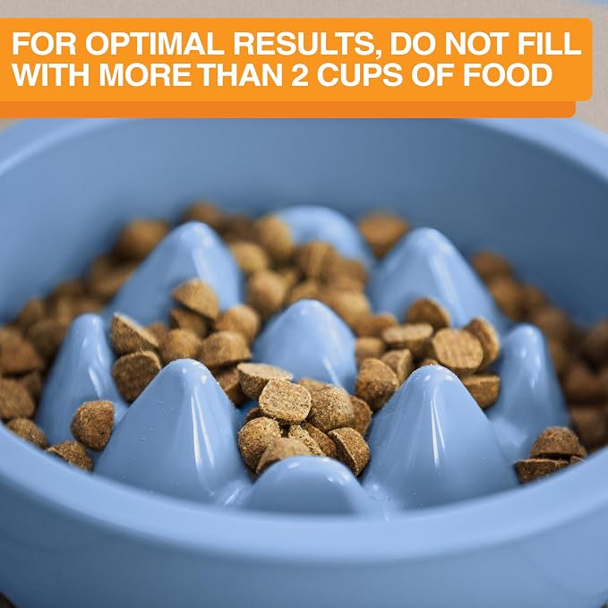 The Niner Slow Feed Bowl - Raised Peaks Slow Down Pets Eating - Fits Elevated Feeders Including Neater Feeder Large Sizes - Gentle on Teeth and Gums - Holds up to 2 Cups (Blue) - Image 6