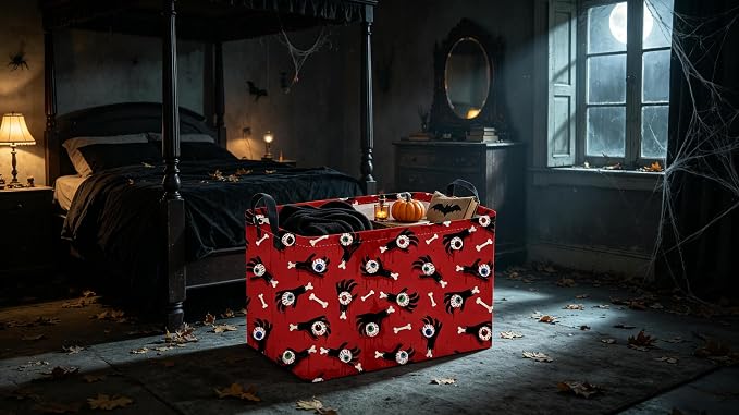 Sanjiaofeng Rectangular Halloween Ghost Hand Storage Basket,Trick or Treat Basket for Kids,Halloween Candy Storage Baskets with Handles(Ghost Hand) - Image 4