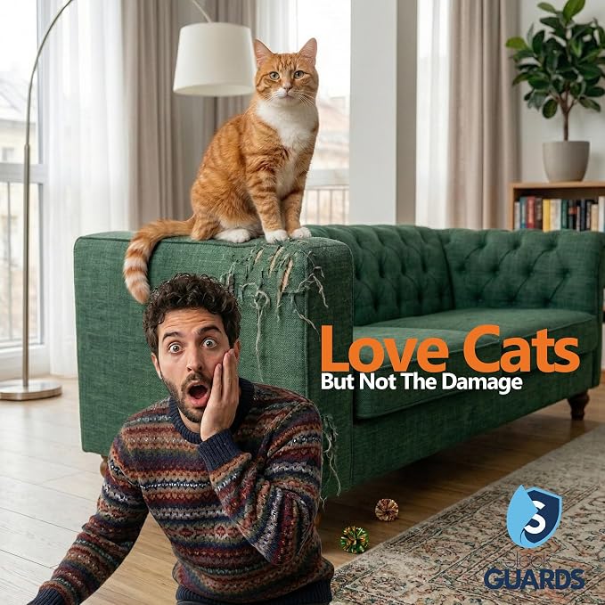 Furniture Protector from Cats, 12-Pack Anti-Scratching Sticky Tape, Scratch Deterrent, Cat Scratch Furniture Protector, Couch Protector from Cat Claws, Sofa Corners, Couch Corner Protector for Cats - Image 7