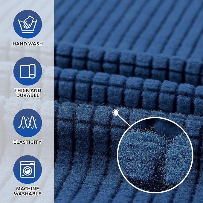 KEKUOU Stretch Chair Sofa Slipcover, Single Couch Cover,Classic Blue | 1-Piece Washable Sofa Cover,Pet Friendly (31"-55") Furniture Protector Soft Jacquard Elastic Bottom for Dogs & Kids - Image 3
