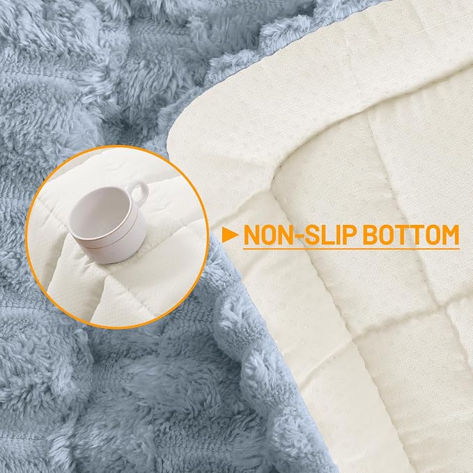 Smiry Non Slip Couch Covers for Dogs, Scratch Resistant Pet Sofa Protector | Machine Washable Soft Fuzzy Thick Furniture Cover for Sofa Loveseat Sectional Large Dogs, Airy Blue, 27.6" x 82.7" - Image 11