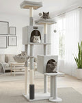 Cat Tree Tower for Indoor Cats Large Adult - 65 inch Extra Tall Cat Condo Trees with Scratching Post Hammock Perch - XL Sturdy Big Heavy Duty Multi Level Cat House Towers - Kitty Climbing Furniture by FeliskynCatTreeTower