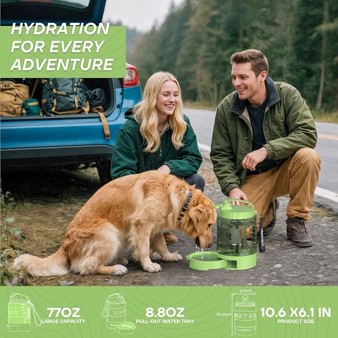 Portable Dog Travel Water Bottle - 77oz Large Travel Water Bowl for Dogs Camping Hiking Beach Traveling Essentials,Big Pet Bottles Bowl Water Dispenser for On The Go Park Car Walking Accessories - Image 7
