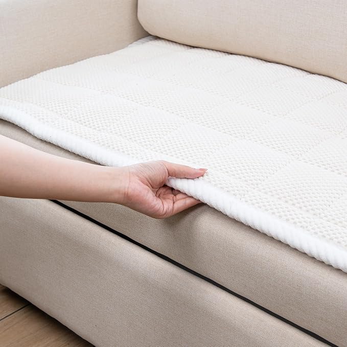 Pet Couch Covers,Couch Cover for Dogs Washable,Anti Slip Dog Sofa Covers Couch Protector Sofa Mat,Seat Cover,Dog Mat,Pet Pad for Furniture 1 Piece (White, 21''x21''/Square) - Image 3