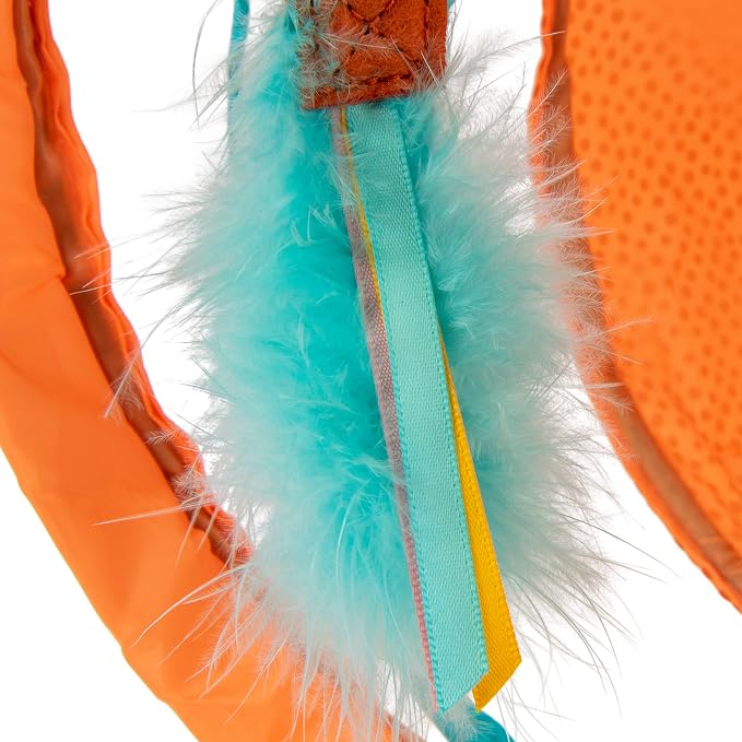 Instincts by SmartyKat Teaser Tunnel Activity Tunnel Cat Toy w/Fringe & Feather Teaser Cat Toy - Orange, One Size - Image 6