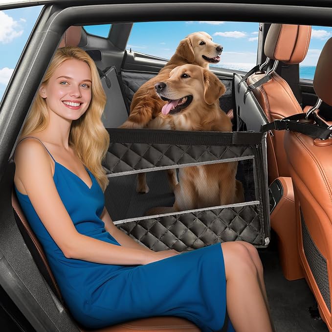 MIXJOY XL Dog Car Seat for Large Medium Dogs, Back Seat Extender for Pets, Waterproof Pet Carseat for Medium Sized Dog, Hammock for Pet, with Storage Pocket for Cars/SUV/Truck(XL) - Image 7