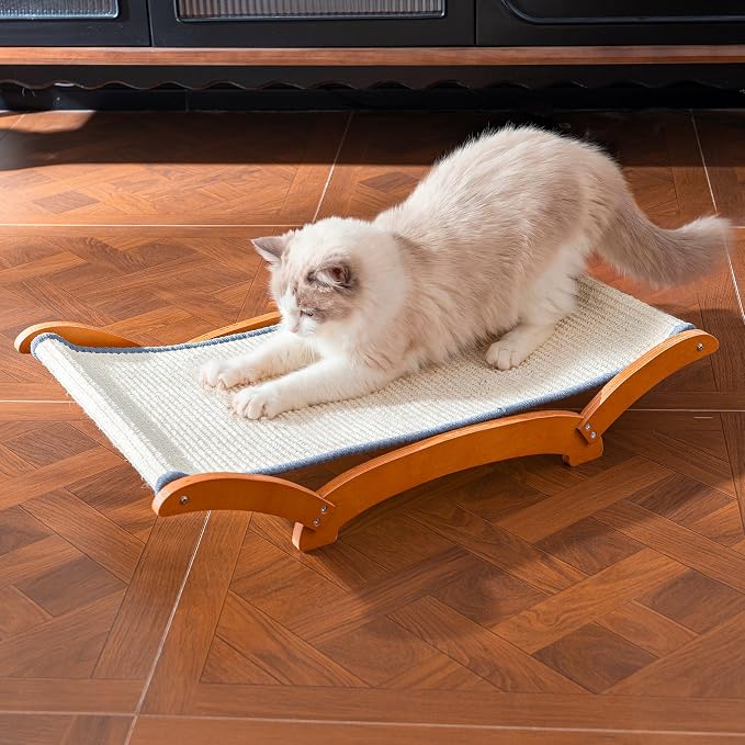 Sisal Cat Scratcher Bed for Indoor Large Cats Lounger & Sleep | Cat Supplies Pet Supplies Whole Wash Stable & Breathable Easy Assembly Indoors Outdoors, 16.9 in x 16.9 in x 9.5 in by JUNSPOW