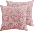 YEMYHOM Pack of 2 Throw Pillow Covers 18 x 18 Inch High Stretch Jacquard Pillowcase for Couch Sofa Living Room Home Decor, Pink by YEMYHOM