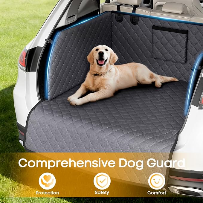 PETICON SUV Cargo Liner for Dogs, Pet Trunk Cover with Cushioned Sides | Full Coverage Non-Slip Cargo Cover with Bumper Flap Protector, Waterproof 600D Oxford, 28D High-resilience Foam, Safer Rides - Image 6