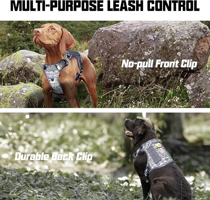 AUROTH Tactical Dog Harness Medium Sized Dog No Pull Adjustable Dog Vest | Heavy Duty with Handle, Breathable Padded, Reflective, Military K9, Easy Control for Working Traning, Army Yellow, Mediun - Image 5