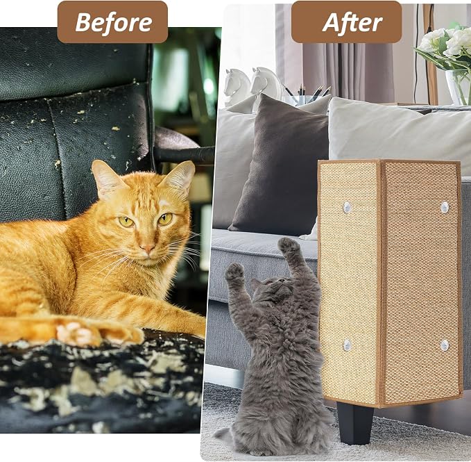 Newwiee 2 Pcs 23.6 x 15.7 Inch Couch Cat Scratch Protector Sofa Cat Scratching Mat with Helical Nails, Protector Pads for Pet Indoor Furniture Sofa Couch Covers Carpet - Image 5