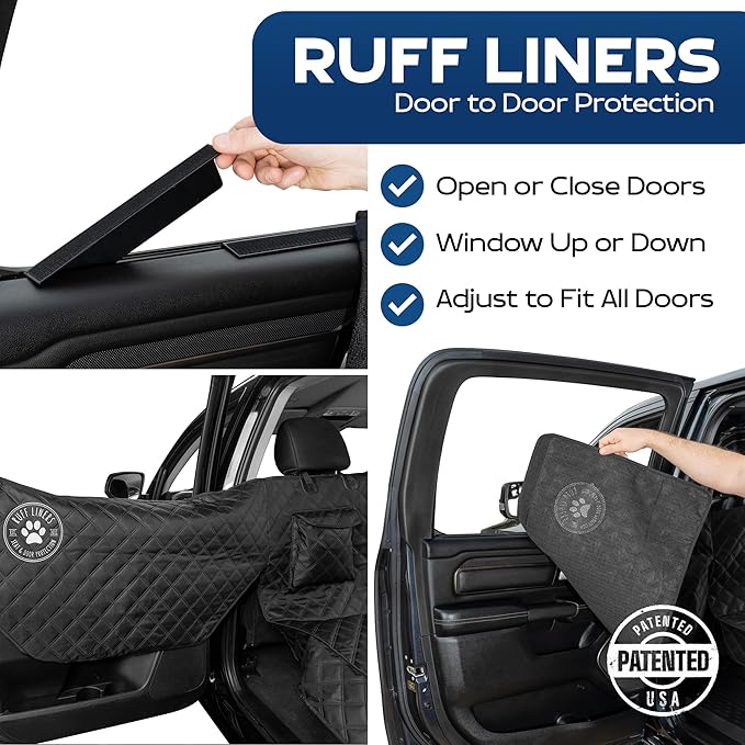 Ruff Liners Dog Hammock for Car, Waterproof - As Seen on Shark Tank | Patented door panel protection, waterproof, machine-washable, heavy-duty materials with touch fasteners and belt slots - Image 2