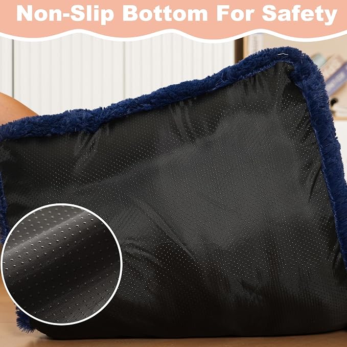 Bedfolks Waterproof Dog Crate Bed, Plush Dog Pad, 29"x21", Solid Dark Blue | Faux Fur Plush Cover, Zippered Removable Washable Outer, Waterproof Inner Lining, Non-Slip Base, Crate Pad and Dog Pillow - Image 6