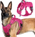 rabbitgoo Tactical Dog Harness for X-Large, No Pull Military Service Vest | Molle & Handle, Heavy Duty, Adjustable, Reflective Straps, Easy Control for Training Walking, Rose Red, X-Large by rabbitgoo