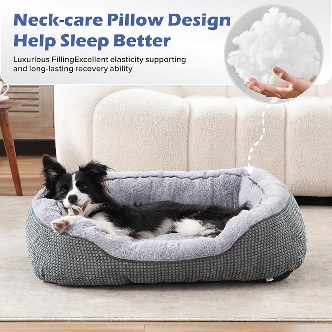 Small Dog Bed for Small Dogs, Cat Beds for Indoor Cats Washable, Orthopedic Dog Bed, Warming Soft Calming Sleeping Puppy Bed Durable Pet Bed with Anti-Slip Bottom S(20"x19"x6") - Image 7