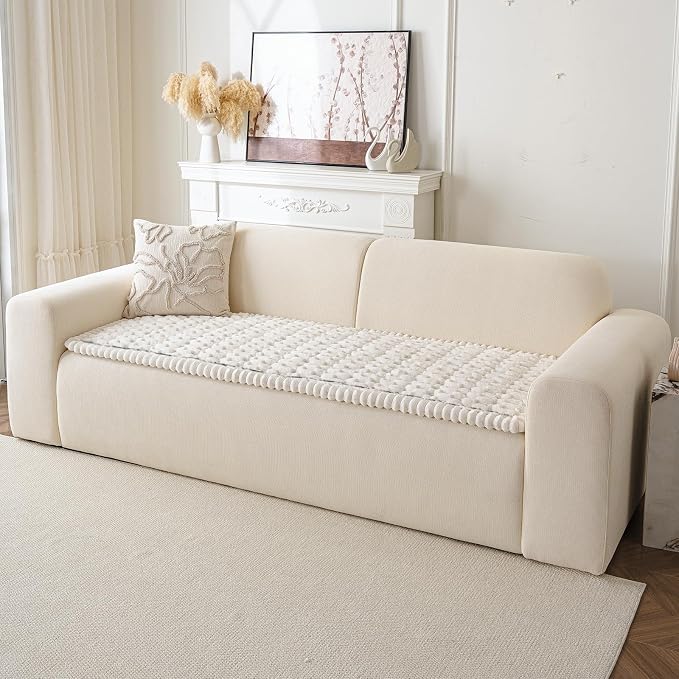 Couch Cover for Dogs Washable, Non Slip Soft Cozy Waterproof Beige | Pet Friendly, Fuzzy Durable Plush Thick Slipcovers for 3 Cushion Sofa Cover Protector Mat Bed Furniture Couches 27.6"x59.06" - Image 9