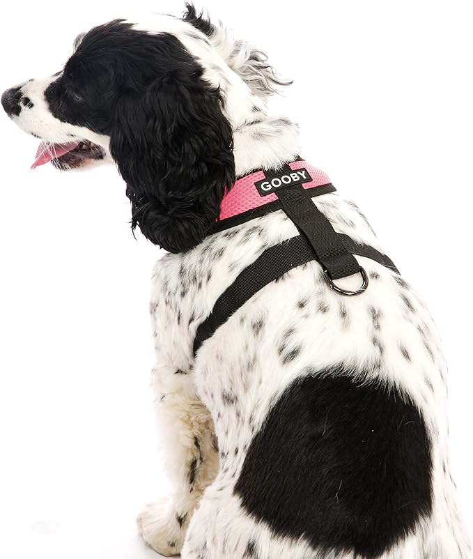 Gooby Comfort X Head-in Dog Harness, Choke-Free, Pink, Small | Patented choke-free X-frame; Secure head-in fit; Lightweight breathable mesh; Back metal D-ring; Machine washable - Image 8