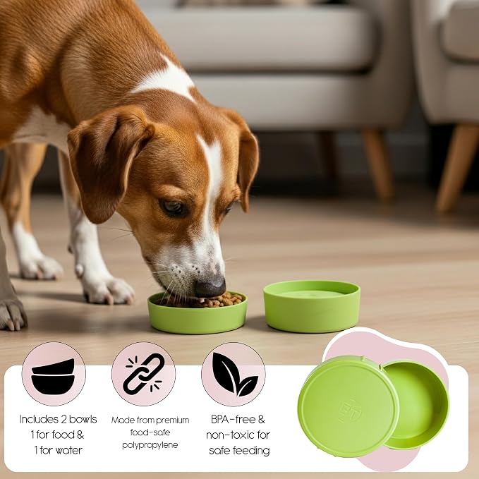 Barkin’ Trails Travel Dog Bowls, Portable Outdoor Water, BPA-Free, Food Grade Plastic Dog Travel Bowl, Camping Essentials & Container (Matcha) - Image 6