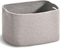 ICERZCZ Woven Cotton Rope Storage Basket for Organizing, Cute Decorative Baskets for Gifts Empty, Organizer Bins for Dog Toy, Baby Laundry, 15“×11”×9.5“, Light Grey by ICERZCZ