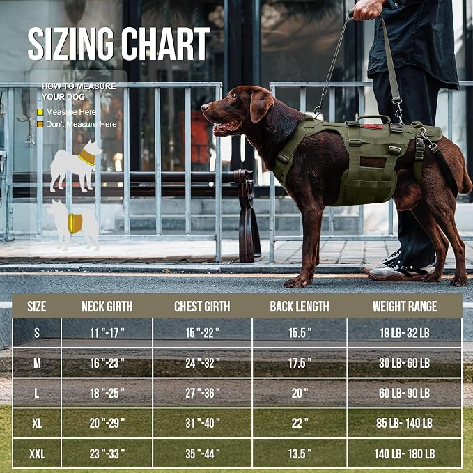 OneTigris No Pull Tactical Dog Harness for Medium Dogs, Aire Mesh Service Dog Harness Breathable Military Dog Molle Vests with Handles, Service Dogs Vest Harness for Walking Hiking Training - Image 3